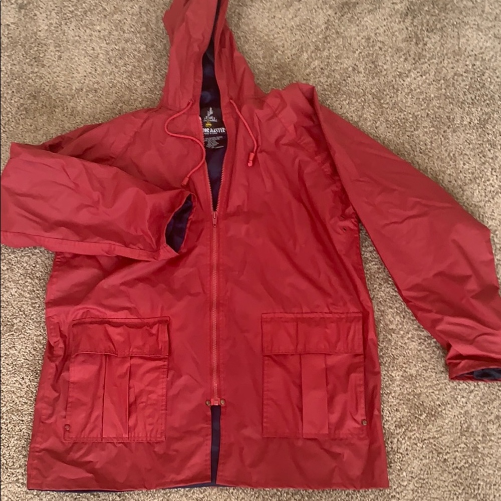 Red rain jacket